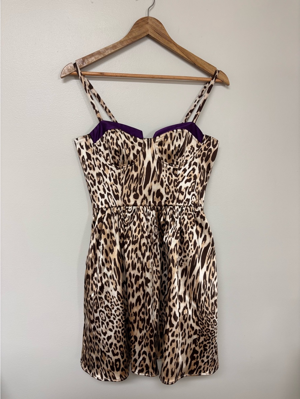 VOOM by Joy Han Leopard Print Bustier Dress Statement Rockabilly Party S